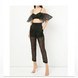Alice McCall black shine shear organza pants